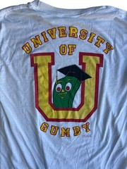 Vintage 1985 University of Gumby Crewneck T-Shirt Men’s Size XL 80s shirt tv