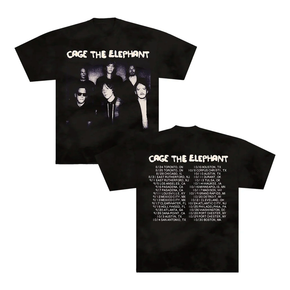 Cage The Elephant 2 Sides 2025 Tour T Shirt Black Unisex S-5XL 1J1047