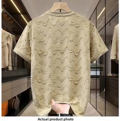 Men Luxury Fashion Trendy Diamond Ripped Hole Casual Summer Streetwear T-Shirt