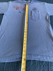 VTG 90’s Blue Womens pocket T-shirt, crewneck, rose themed, medium
