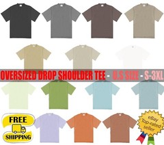 Mens Drop Shoulder T-Shirt Relaxed Fit Men’s Premium Soft Cotton Tee
