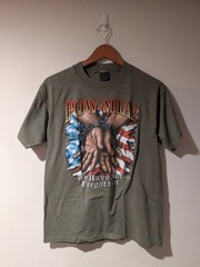 VTG 1989 3D Emblem POW MIA We Have Not Forgotten Graphic T Shirt Mens M Olive