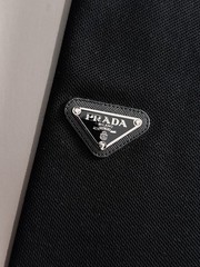 Prada Men’s black round-neck short-sleeved shirt