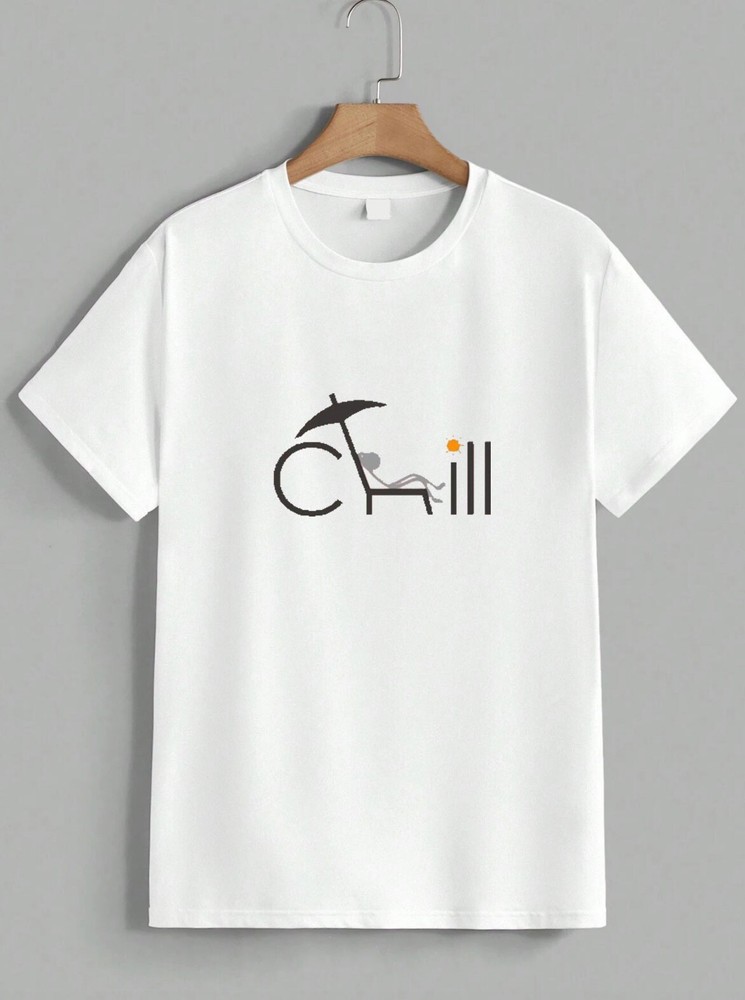 Funny Cute “Chill” Line Art Beach Summer Vacation Graphic T-Shirt Unisex