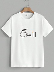 Funny Cute “Chill” Line Art Beach Summer Vacation Graphic T-Shirt Unisex