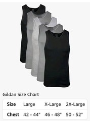 GILDAN SELECT Classic A Shirts Ribbed Tank Assorted Colors 5 Pack Size 2XL