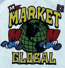 Chinatown Market Runs the World Globe Graphic Long Sleeve Shirt Mens Medium Mock