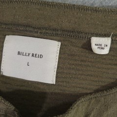 Billy Reid Henley Shirt Mens Large Green Long Sleeve T-Shirt Cotton Blend