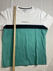 Hollister Must-Have Green Whie Mens XL Colorblock Surf Skate Short Sleeve Shirt