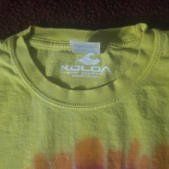 Koloa Surf Company Men’s L Yellow Rainbow Spiral Tie-Dye Short Sleeve Blank