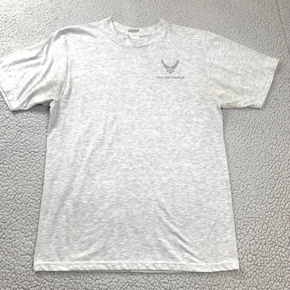 USAF Air Force PT T Shirt Mens Medium Gray Reflective Physical Training UNICOR