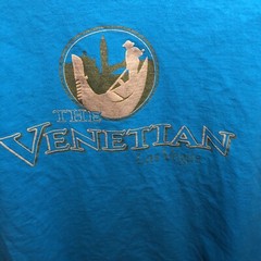 Vtg The Venetian Hotel Las Vegas Blue Shirt- Size Men’s Medium Single Stitch.