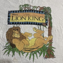 Vintage 90s Disney The Lion King Promo Simba T-shirt Single Stitch Sz XL Chopped