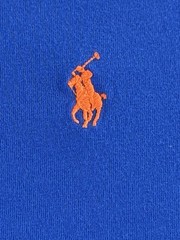 Polo Ralph Lauren Men’s Blue Crew Neck T-Shirt Large Orange Pony Cottonl