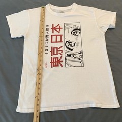 Brisco Brands Anime Manga Shirt Mens Medium White Japan Graphic Daring Hero