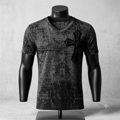 Raw State Shirt Mens MED Black Distressed Graphic Tee