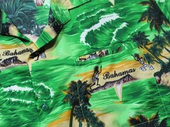 Vintage Rina Hawaiian Button Shirt Bahamas Tropical Islands Mens XXL Terivoile