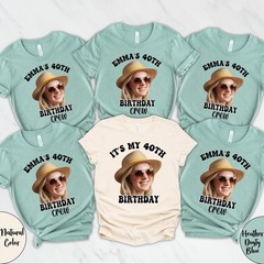 Custom Birthday Crew Shirts Personalized Photo Party Tees