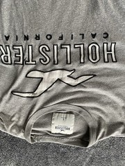 Hollister Gray Men’s Long Sleeve Crew Neck T-Shirt California Logo Embroidered S