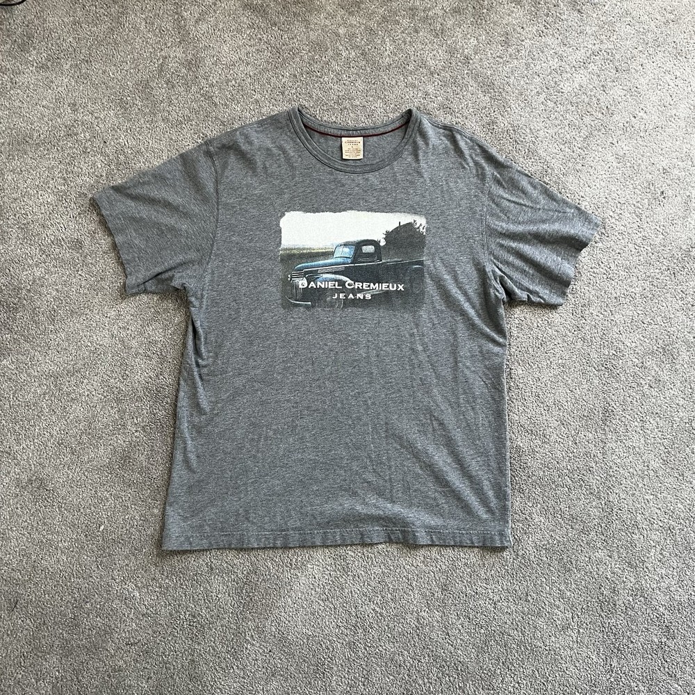 Daniel Cremieux Jeans Graphic T-Shirt Men’s L Gray Truck Nature Retro Vintage