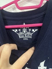 Blac Label Navy Blue V Neck Tee Y2K Vintage Print on Both Sides Ready To Die