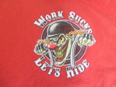 Work Sucks Let’s Ride Biker Motorcycles Clown Red 3XL T-shirt