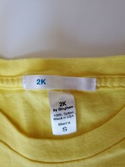 The Beatles Names Graphic T2K By Gingham Yellow Muscle T-shirt w/ Knot Tie Waist