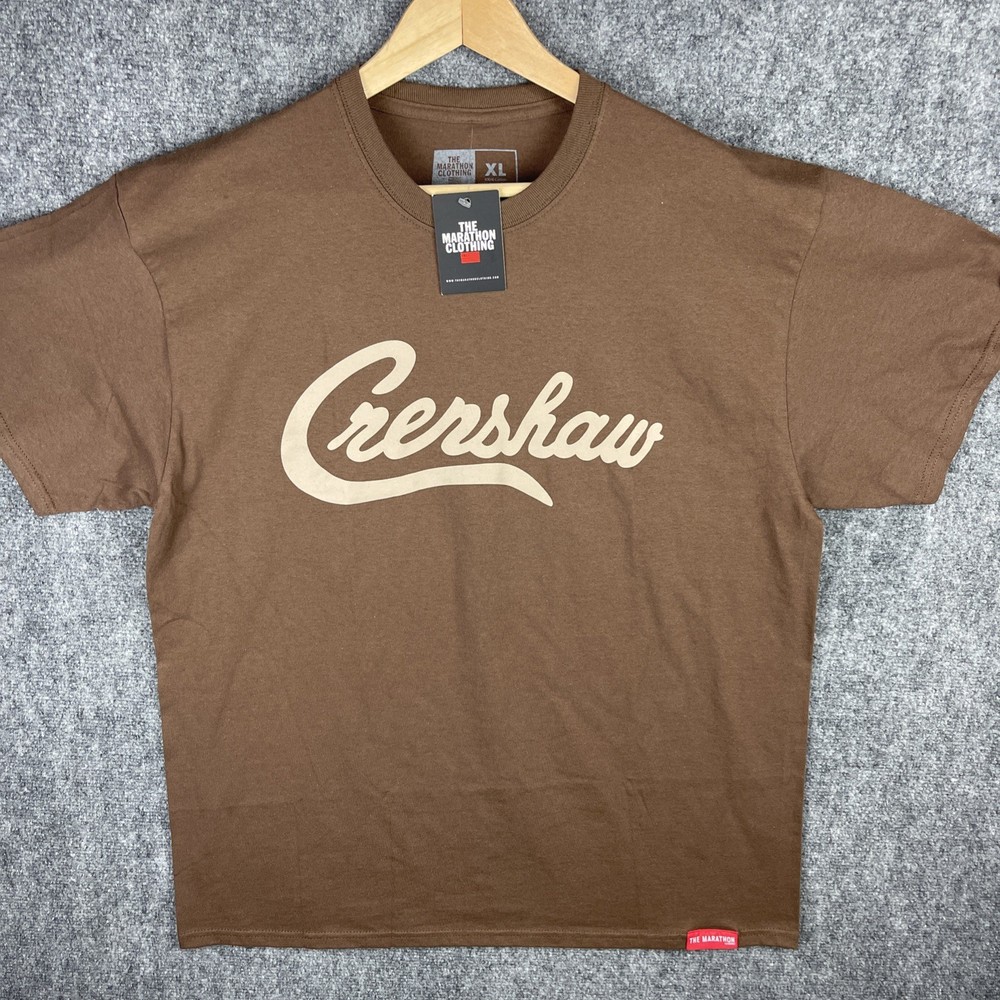The Marathon Clothing Shirt Mens XL Brown Crenshaw Nipsey Hussle Short Sleeve