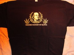 BENJAMIN FRANKLIN 1/8 OUNCE MARIJUANA BILL CANNABIS MONEY T-SHIRT SHIRT
