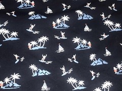 FREE PLANET T SHIRT SURFING PALM TREES HULA NEW NWT BLUE STRETCH L SHORT SLEEVE