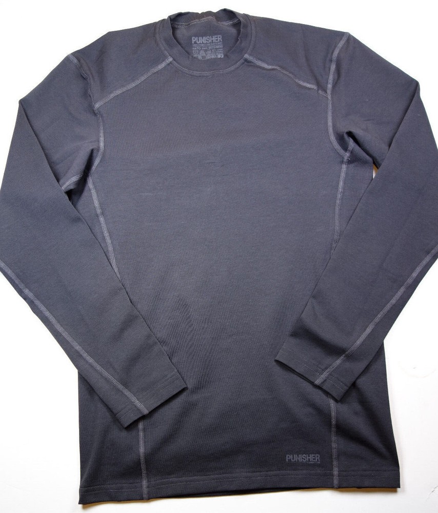 PUNISHER Men’s Light Black Combat Line Long Sleeve T-Shirt Shirt NWOT Small