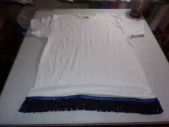 Solid Colors White Tee Black fringes