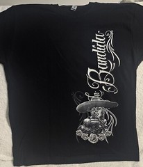 DAY OF DEAD LADY LA BANDIDA GUN PISTOL TEQUILA BULLET FLOWER ROSE T-SHIRT
