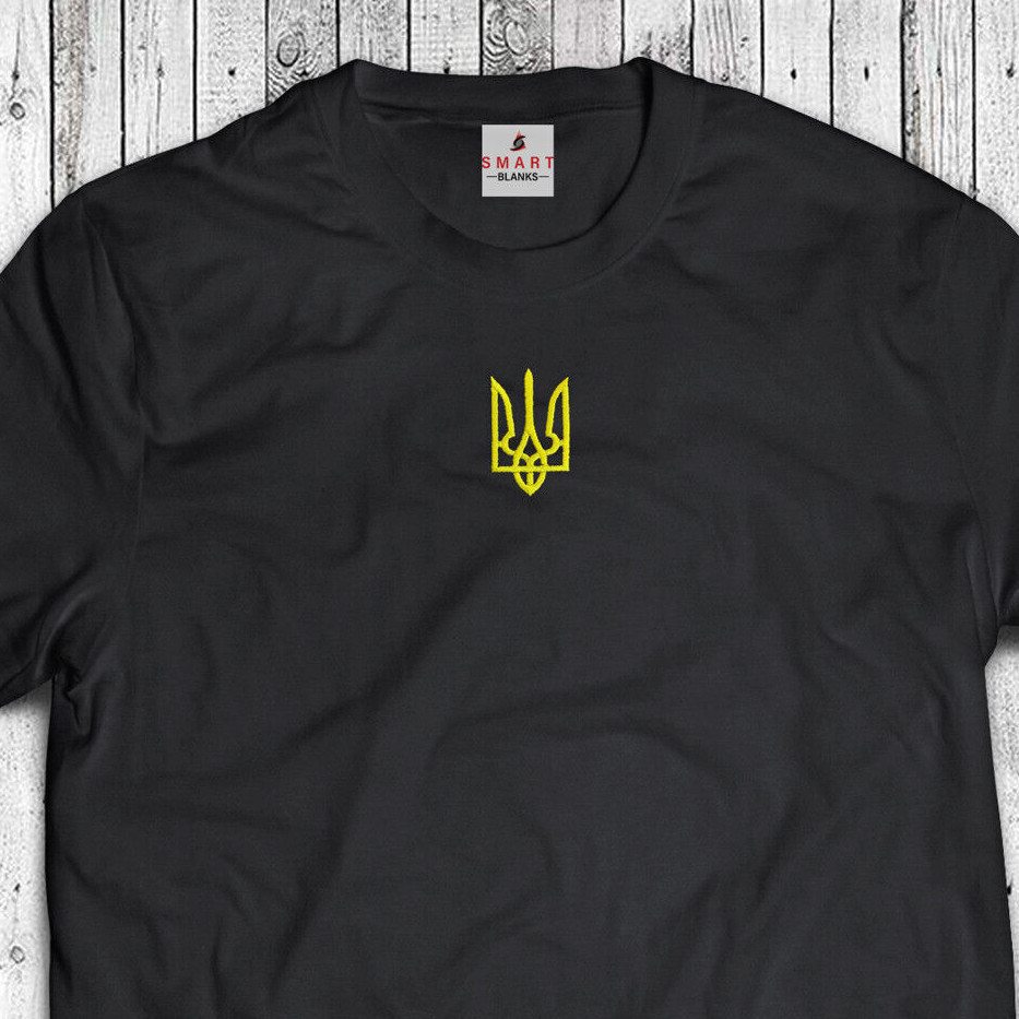 Ukrainian T-shirt, Embroidered Ukraine shirts Volodymyr Zelenskyy Golden Trident
