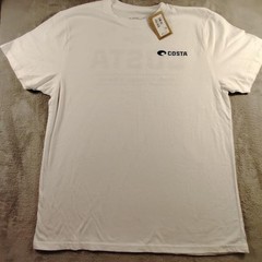 Costa Del Mar Shirt Mens XL White Tagless Crew Neck Catch Release Graphic