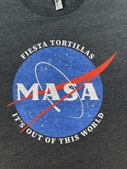 Fiesta Tortillas Gray MASA It’s out of this World 2 sided Austin Texas Shirt Med