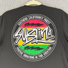 Sublime Band Tee Men Medium Black Rasta Logo Graphic T-Shirt 2019 Official Merch