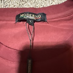 Men Shirt Moreno Style Italian Style Size L Cotton Color Burgandy