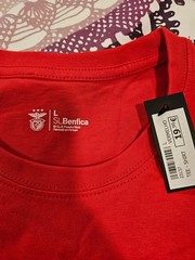 NWT S.L. Benfica T-Shirt Mens Red Official Product 100% Cotton Primeira Liga