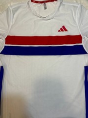 adidas mens white retro luxe super thin retro slim fit running climacool T-shirt