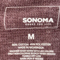 Sonoma Thermal Henley Shirt Men M Maroon Extra Soft Cotton Stretch Warm Gift NWT