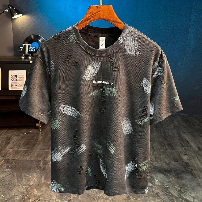 New Retro Personalized Short Sleeve T-Shirt Men’s Loose Casual Half Sleeve Top