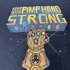 Mens Nine Line T-shirt Marvel Thanos Keep Pimp Hand Cotton Strong American
