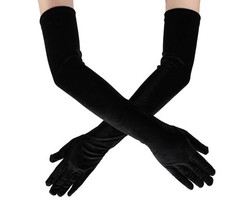 INOGIH 1920s Velvet Gloves Opera Long 20s Gatsby Flapper Gloves for Women