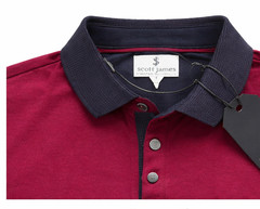 Scott James England Henley Tshirt Large Burgundy Elevated Basic Staple NEW