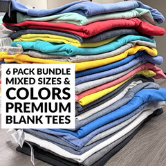 6 Pack 5XL Threadfast T Shirts Blank Tees Bulk Lot Plus Size Big and Tall