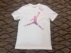Nike Air Jordan retro 1 I white red Chicago Bulls 23 45 NY Watercolor t shirt M
