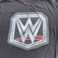 WWE Classic Logo Black Mens T-Shirt Large World Heavy weight belt Graphic tee