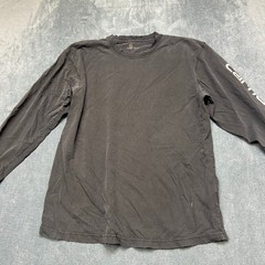 Carhartt Shirt Mens L Gray Spellout Logo Crew Neck Streetwear Workwear Utility