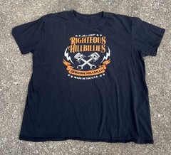 Righteous Hillbillies Made In USA Chicago Americana Black Cotton Band Tee XL